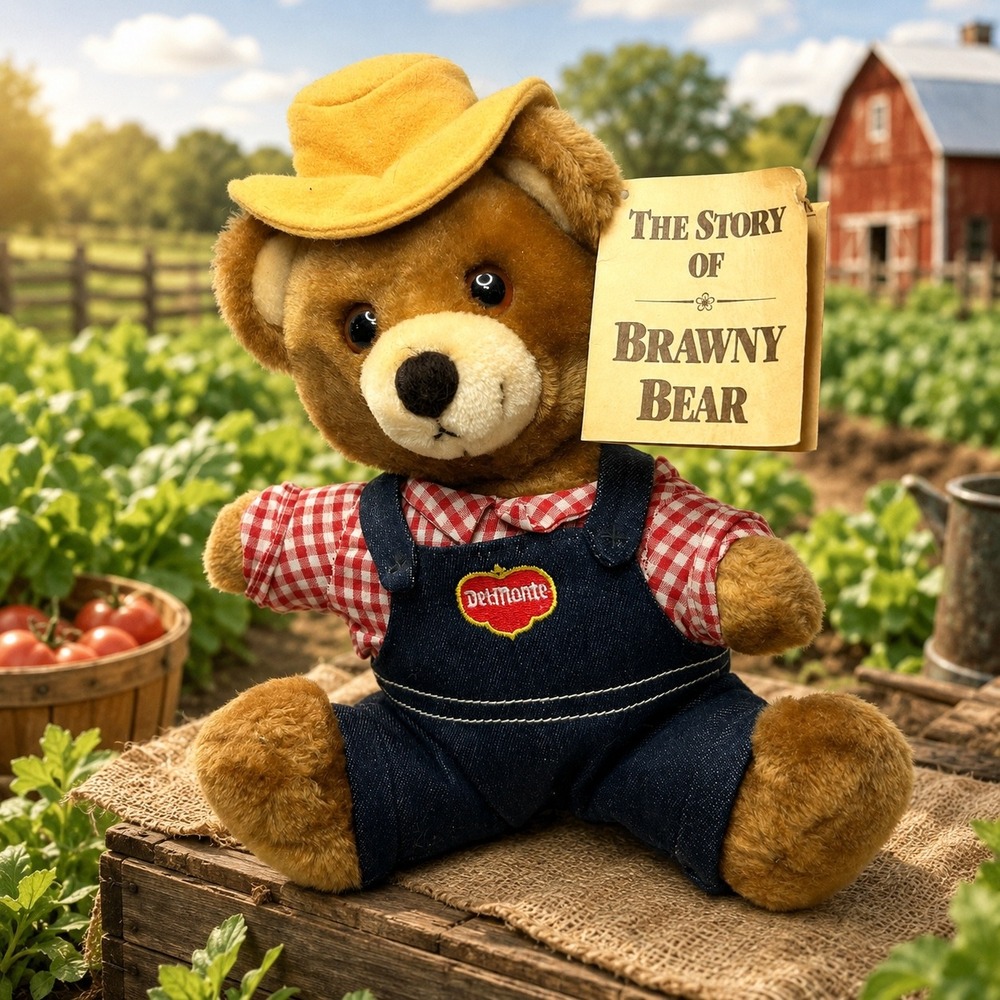 Del Monte Brawny Bear Country‎ Yumkins 8" Vintage 1980s Plush Toy
